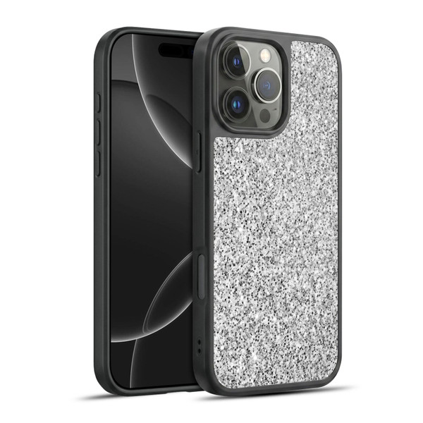 PLdesign Glitter Sparkles Silver Gel Armour Case For Apple iPhone 16 Pro Max