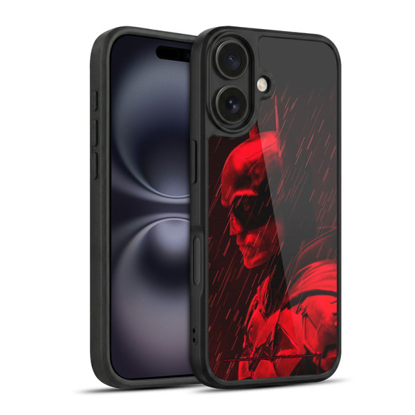 The Batman Neo-Noir Graphics Red Rain Gel Armour Case For Apple iPhone 16