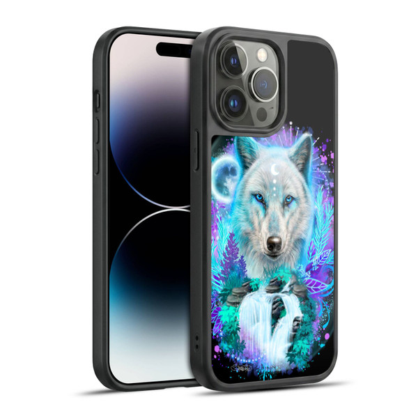 Sheena Pike Animals Winter Wolf Spirit & Waterfall Gel Armour Case For Apple iPhone 14 Pro Max
