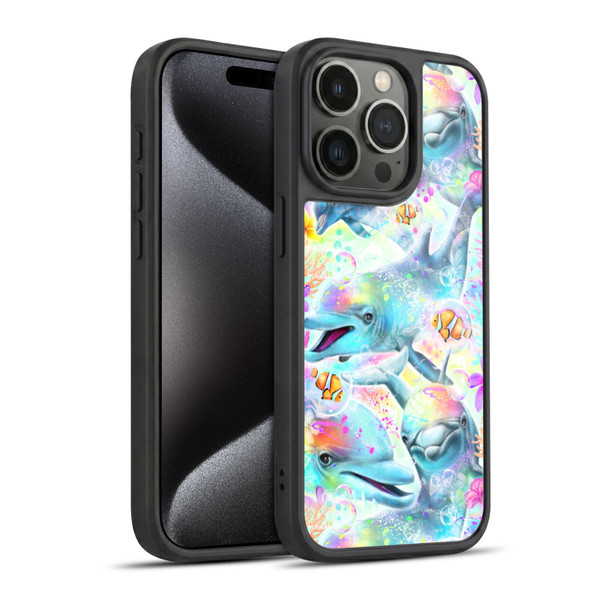 Sheena Pike Animals Rainbow Dolphins & Fish Gel Armour Case For Apple iPhone 15 Pro