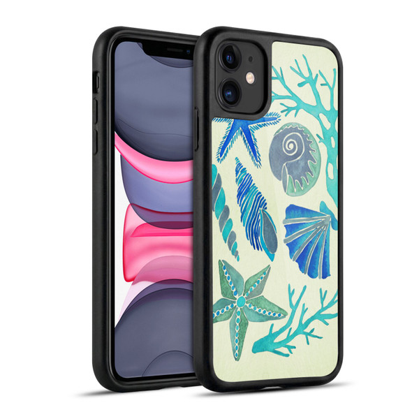 Cat Coquillette Sea Seashells Blue Gel Armour Case For Apple iPhone 11