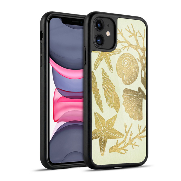 Cat Coquillette Sea Seashells Gold Gel Armour Case For Apple iPhone 11