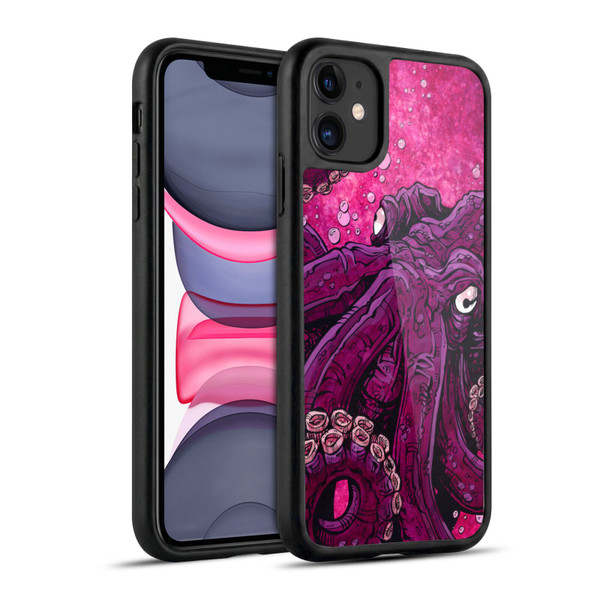 David Lozeau Colourful Grunge Octopus Squid Gel Armour Case For Apple iPhone 11