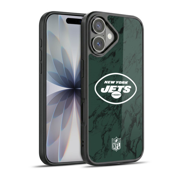 NFL New York Jets Graphics Coloured Marble Gel Armour Case For Apple iPhone 17