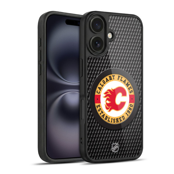 NHL Calgary Flames Puck Texture Gel Armour Case For Apple iPhone 16