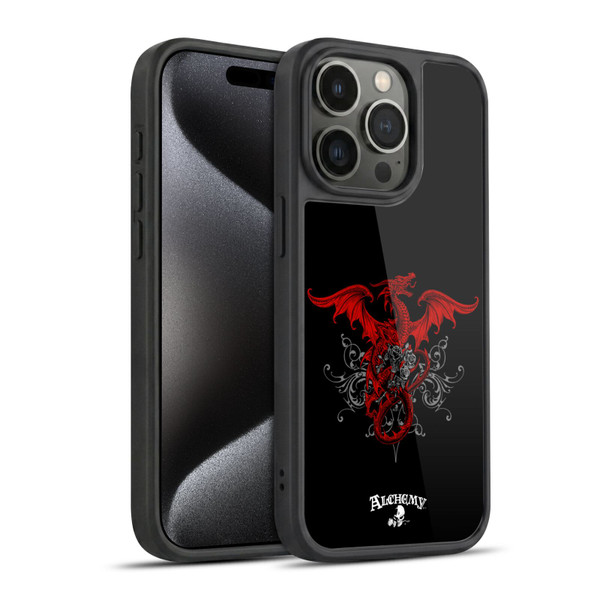 Alchemy Gothic Dragon Draco Rosa Gel Armour Case For Apple iPhone 15 Pro