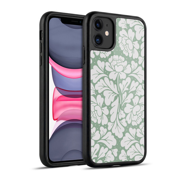 Anis Illustration Mix Pattern Baroque Pastel Green Gel Armour Case For Apple iPhone 11