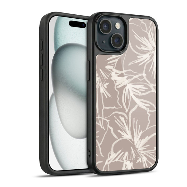 Anis Illustration Mix Pattern Floral Lines Gel Armour Case For Apple iPhone 15