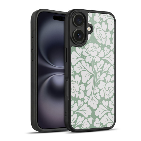 Anis Illustration Mix Pattern Baroque Pastel Green Gel Armour Case For Apple iPhone 16