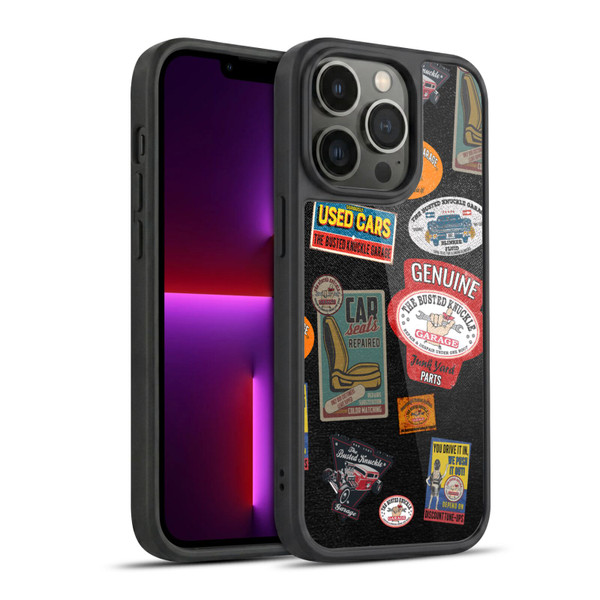 Busted Knuckle Garage Graphics Patches Gel Armour Case For Apple iPhone 13 Pro
