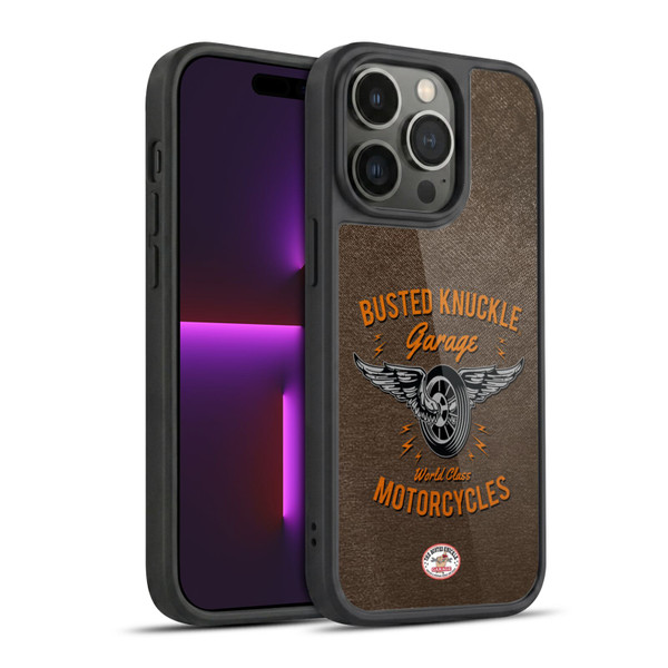 Busted Knuckle Garage Graphics Motorcycles Gel Armour Case For Apple iPhone 14 Pro