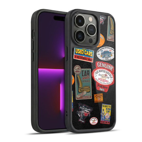 Busted Knuckle Garage Graphics Patches Gel Armour Case For Apple iPhone 14 Pro