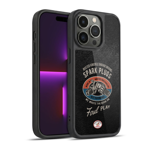 Busted Knuckle Garage Graphics Spark Plugs Gel Armour Case For Apple iPhone 14 Pro