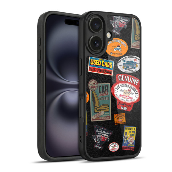 Busted Knuckle Garage Graphics Patches Gel Armour Case For Apple iPhone 16