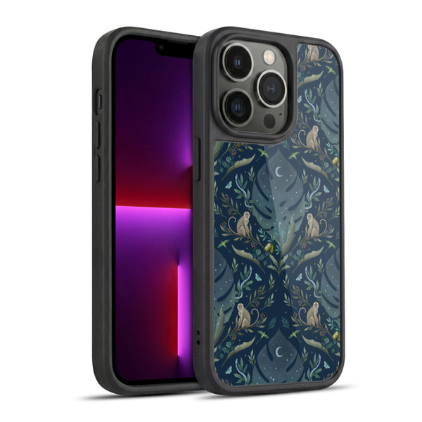 Episodic Drawing Art Monkey Tropical Light Pattern Gel Armour Case For Apple iPhone 13 Pro