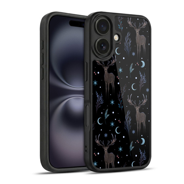 Episodic Drawing Art Winter Deer Pattern Gel Armour Case For Apple iPhone 16
