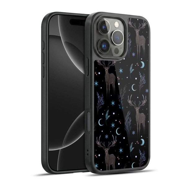 Episodic Drawing Art Winter Deer Pattern Gel Armour Case For Apple iPhone 16 Pro Max