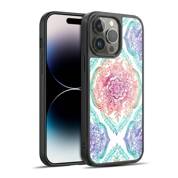 Micklyn Le Feuvre Floral Patterns Indian Ink Rainbow Version Gel Armour Case For Apple iPhone 14 Pro Max