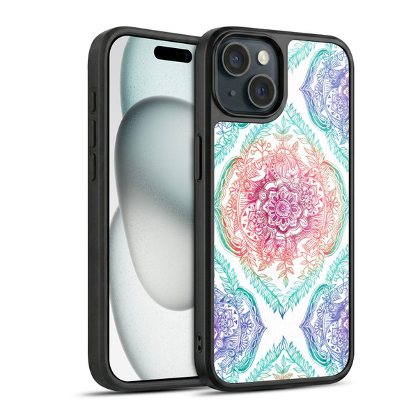 Micklyn Le Feuvre Floral Patterns Indian Ink Rainbow Version Gel Armour Case For Apple iPhone 15