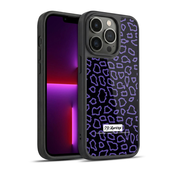 P.D. Moreno Patterns Black Purple Gel Armour Case For Apple iPhone 13 Pro