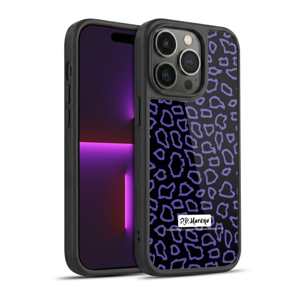 P.D. Moreno Patterns Black Purple Gel Armour Case For Apple iPhone 14 Pro