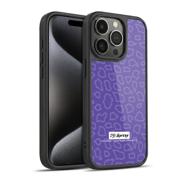 P.D. Moreno Patterns Purple Leopard Gel Armour Case For Apple iPhone 15 Pro