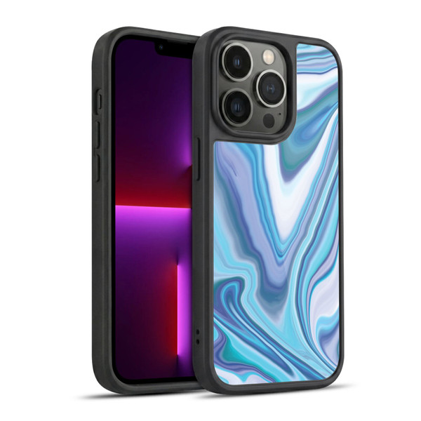 Suzan Lind Marble Dark Blue Pastel Gel Armour Case For Apple iPhone 13 Pro