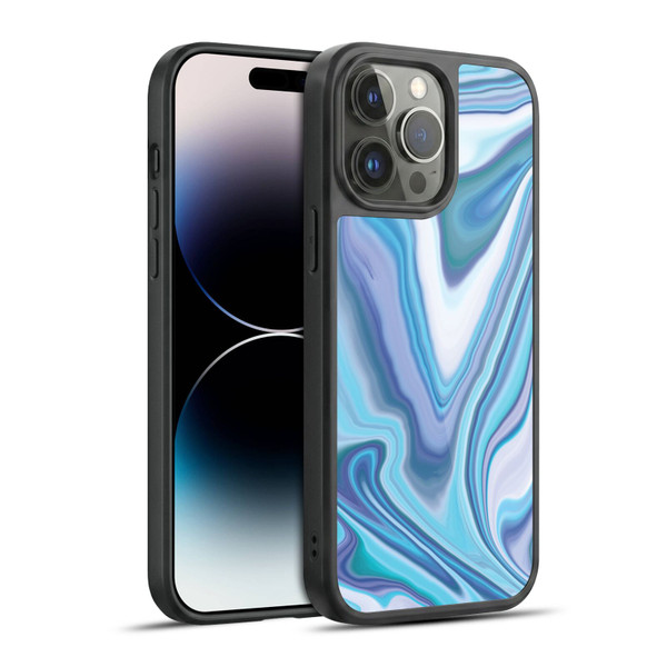 Suzan Lind Marble Dark Blue Pastel Gel Armour Case For Apple iPhone 14 Pro Max