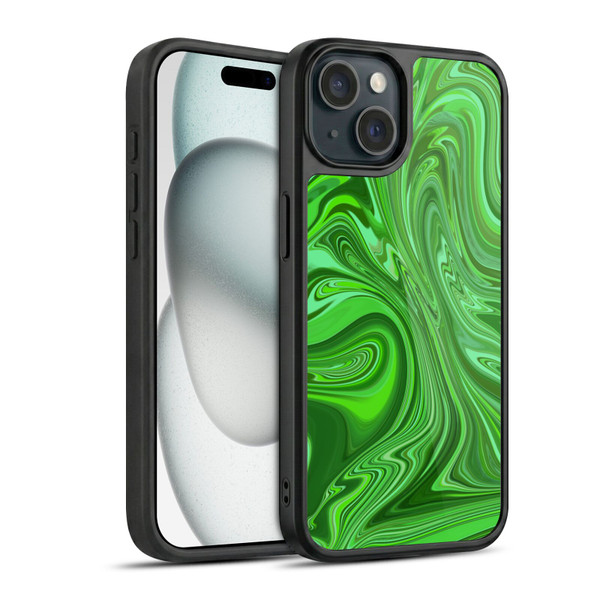 Suzan Lind Marble Emerald Green Gel Armour Case For Apple iPhone 15