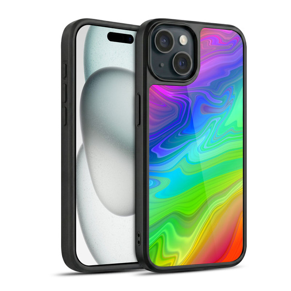 Suzan Lind Marble Rainbow Gel Armour Case For Apple iPhone 15