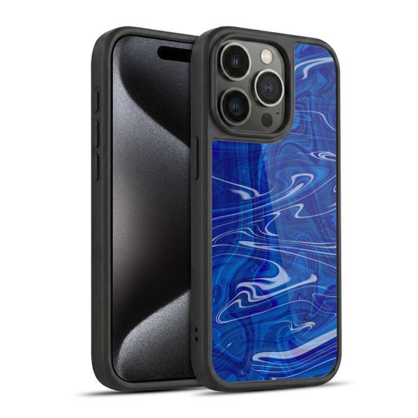 Suzan Lind Marble Dark Blue Gel Armour Case For Apple iPhone 15 Pro