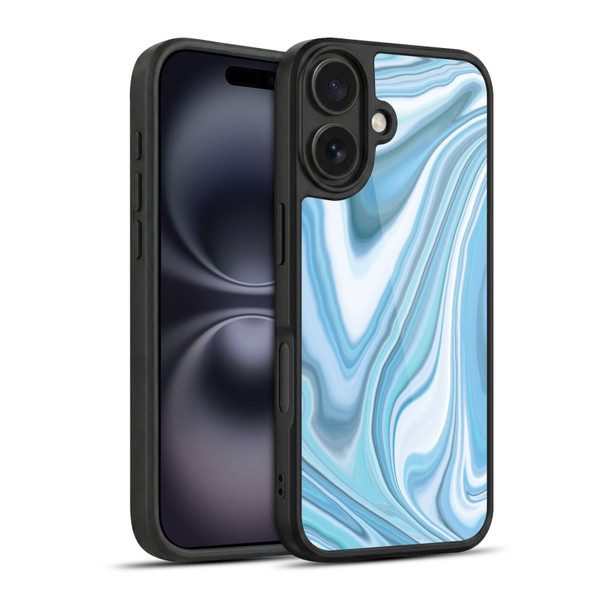 Suzan Lind Marble Light Blue Pastel Gel Armour Case For Apple iPhone 16