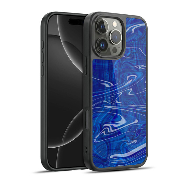 Suzan Lind Marble Dark Blue Gel Armour Case For Apple iPhone 16 Pro Max