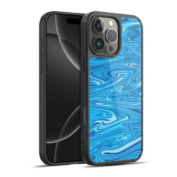 Suzan Lind Marble Light Blue Gel Armour Case For Apple iPhone 16 Pro Max