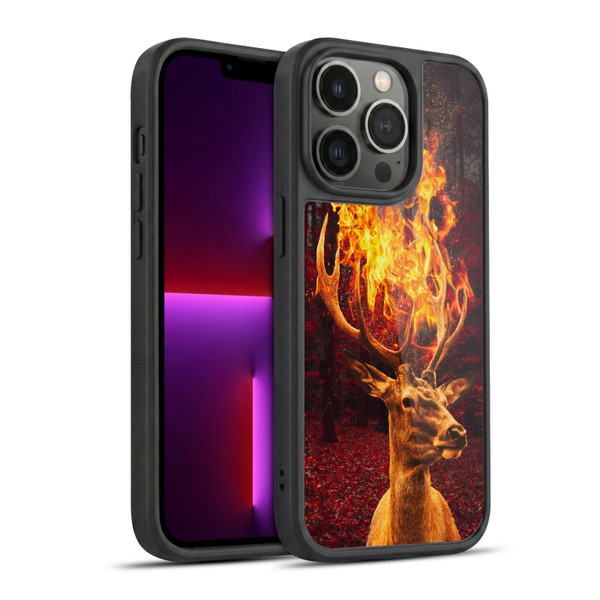 Dave Loblaw Animals Fire Deer Forest Gel Armour Case For Apple iPhone 13 Pro