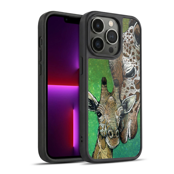 David Lozeau Colourful Art Giraffe Gel Armour Case For Apple iPhone 13 Pro