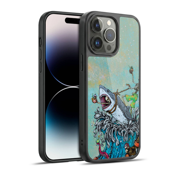 David Lozeau Colourful Art Surfing Gel Armour Case For Apple iPhone 14 Pro Max