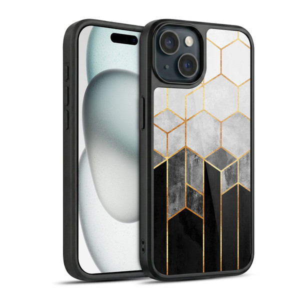 Elisabeth Fredriksson Sparkles Charcoal Hexagons Gel Armour Case For Apple iPhone 15