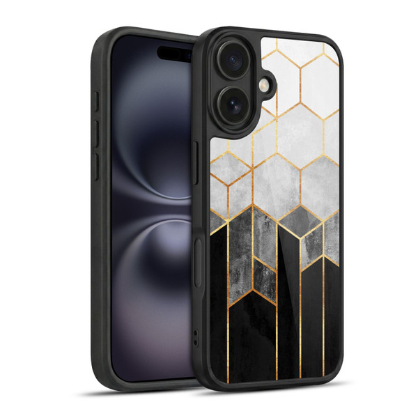 Elisabeth Fredriksson Sparkles Charcoal Hexagons Gel Armour Case For Apple iPhone 16