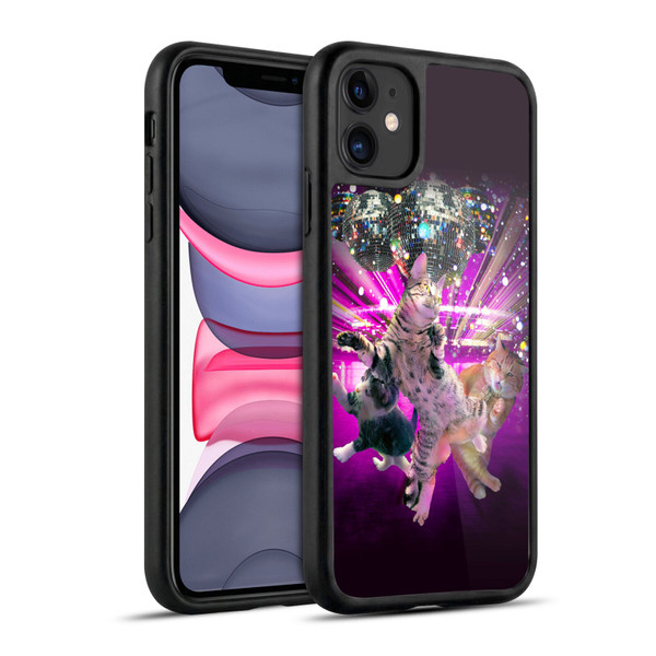 Random Galaxy Animals Disco Dancing Cat Gel Armour Case For Apple iPhone 11