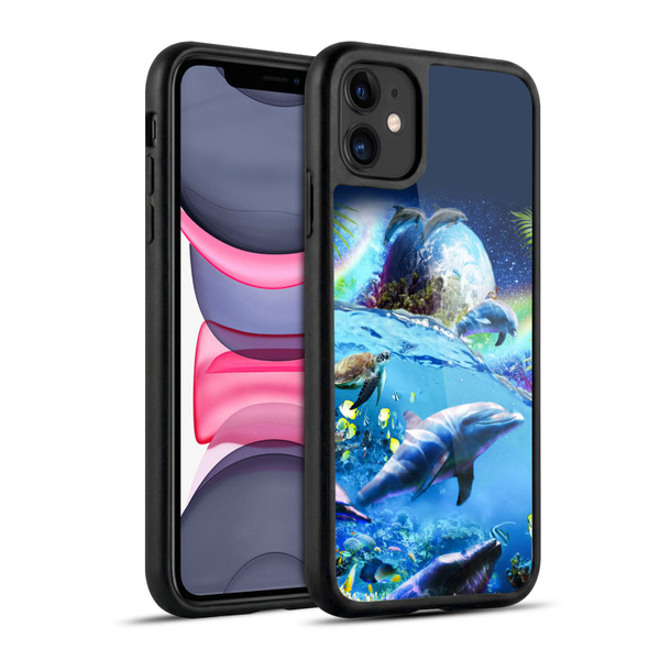 Random Galaxy Animals Galaxy Dolphins Gel Armour Case For Apple iPhone 11