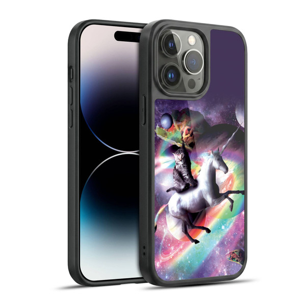 Random Galaxy Animals Space Cat Riding Unicorn Gel Armour Case For Apple iPhone 14 Pro Max