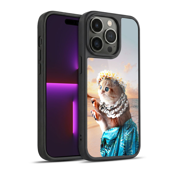 Random Galaxy Animals Aloha Hawaiian Cat Gel Armour Case For Apple iPhone 14 Pro