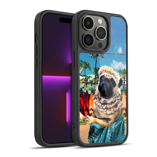 Random Galaxy Animals Aloha Hawaiian Pug Gel Armour Case For Apple iPhone 14 Pro