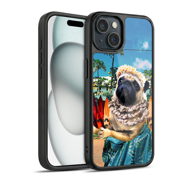 Random Galaxy Animals Aloha Hawaiian Pug Gel Armour Case For Apple iPhone 15