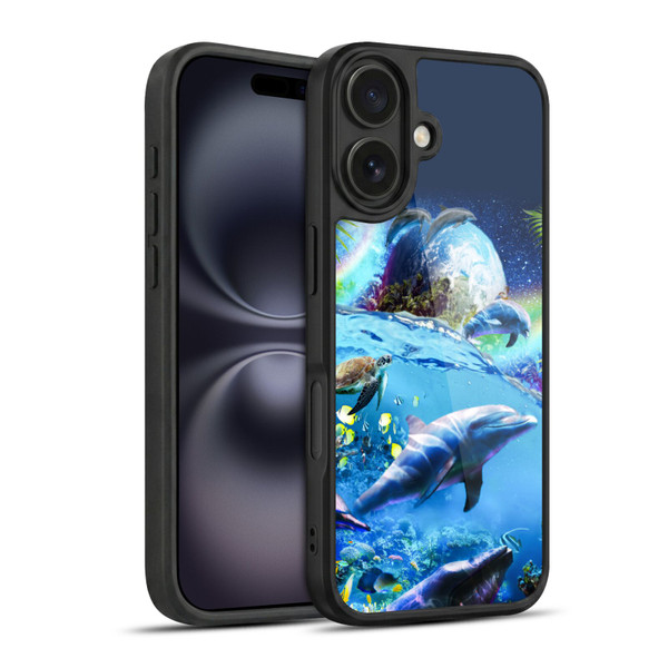 Random Galaxy Animals Galaxy Dolphins Gel Armour Case For Apple iPhone 16