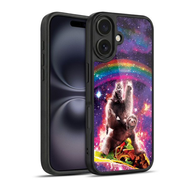 Random Galaxy Animals Space Cat Llama Sloth On Taco Gel Armour Case For Apple iPhone 16