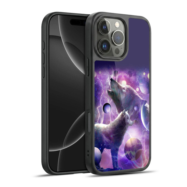 Random Galaxy Animals Cosmic Wolf Space Gel Armour Case For Apple iPhone 16 Pro Max
