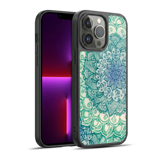 Micklyn Le Feuvre Mandala 3 Emerald Doodle Gel Armour Case For Apple iPhone 13 Pro Max
