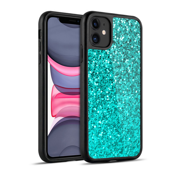 PLdesign Sparkle Prints Aqua Blue Gel Armour Case For Apple iPhone 11